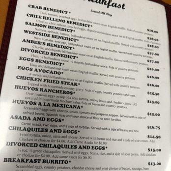 Westside Cafe & Coffee Company - Benedict menu - Coffee & Tea Near Me - Reno, Nevada