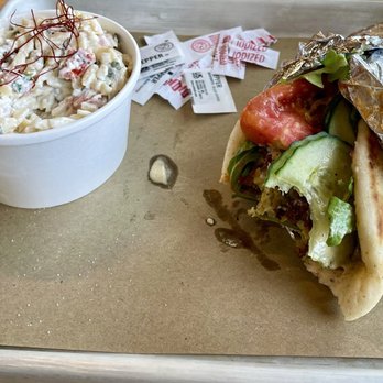 Spyglass Brewing Company - Falafel Gyro with Orzo salad - Brewpubs Near Me - Nashua, New Hampshire Spyglass Brewing Company - Falafel Gyro with Orzo salad - Brewpubs Near Me - Nashua, New Hampshire