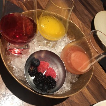 Saint & Second - Guava, orange and raspberry juices (mix with you champagne) - New American Near Me - Long Beach, California Saint & Second - Guava, orange and raspberry juices (mix with you champagne) - New American Near Me - Long Beach, California