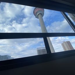 Calgary tower next to hotel.