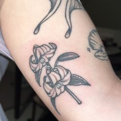 Glass Beetle Tattoo - Flower tattoo