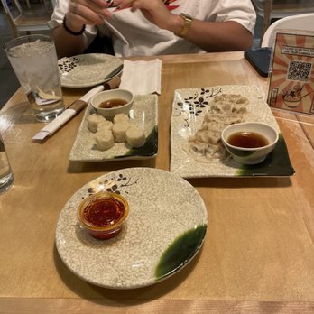 Ajinoya Ramen - Gyosas and Shrimp Shumai  And of course spicy sauce   10/10 - Ramen Near Me - Denver, Colorado