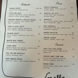 Dinner menu Dinner menu