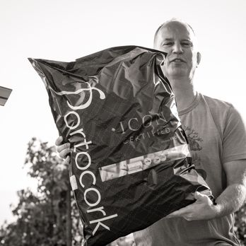 Forthright Winery - Patrick with a bag of corks - Wineries Near Me - Napa, California Forthright Winery - Patrick with a bag of corks - Wineries Near Me - Napa, California