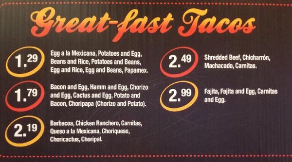 Menu photo 1 Tostaderia Madero's Houston, TX