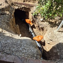 New pipe section with 2 clean outs.