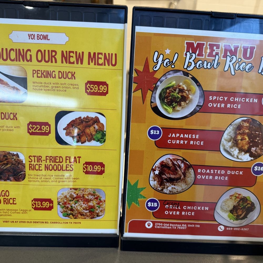 Yo! Bowl - Menu - Asian Fusion Near Me - Carrollton, Texas Yo! Bowl - Menu - Asian Fusion Near Me - Carrollton, Texas