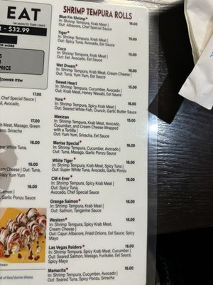 Menu photo 8 Blue Fin Sushi & Roll Las Vegas, NV