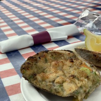 Bostwick's Chowder House - Baked clams (I ate them too fast to remember to take a shot of the four together). - Seafood Near Me - East Hampton, New York