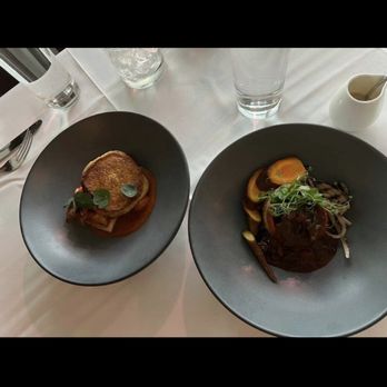 Restaurant Beck - Halibut on left and lamb on right. Halibut was way overcooked and there must've been one tiny piece of lamb somewhere in that dish - New American Near Me - Depoe Bay, Oregon Restaurant Beck - Halibut on left and lamb on right. Halibut was way overcooked and there must've been one tiny piece of lamb somewhere in that dish - New American Near Me - Depoe Bay, Oregon