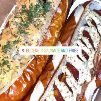 Eavesdrop Brewery - Regular hot dog & the "Reuben" sandwich (left) - Breweries Near Me - Manassas, Virginia Eavesdrop Brewery - Regular hot dog & the "Reuben" sandwich (left) - Breweries Near Me - Manassas, Virginia