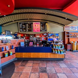 the interior of a coffee shop