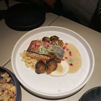 Solstice - Pan roasted salmon - New American Near Me - Irvine, California Solstice - Pan roasted salmon - New American Near Me - Irvine, California