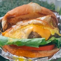 Hergs Eatery - Burl Burger with a fried egg
