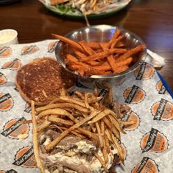 Bad Daddy's Burger Bar - Roast beast burger with sweet potato fries