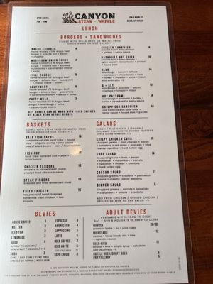 Menu photo 6 Cactus Jacks Moab Moab, UT