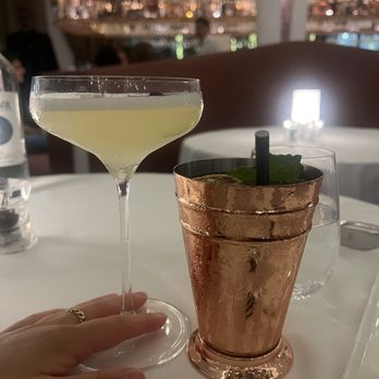 Cocody - Pineapple mule (right), pornstar martini (left) - French Near Me - Houston, Texas