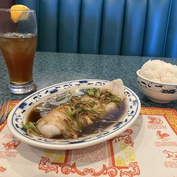Forum Dynasty - Filet of Sole with rice and iced tea - Chinese Near Me - Manteca, California