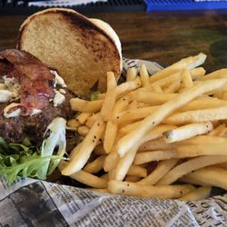 Bozeman Taproom & Spirits - Blue cheese burger and fries