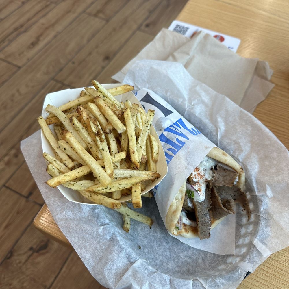 Gyro wrap with fries Gyro wrap with fries
