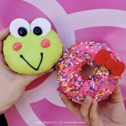 Hello Kitty Cafe - Keroppi Donut and Hello Kitty Donut