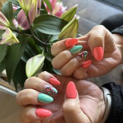 Fanci Nails - Summer colors with butterflies!