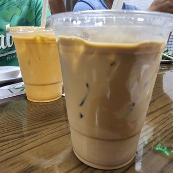 Yum Yum Pho - $5 Vietnamese Iced Coffee w/ condensed milk (I love strong coffee) & $5 Thai Iced Tea - Vietnamese Near Me - Aiea, Hawaii