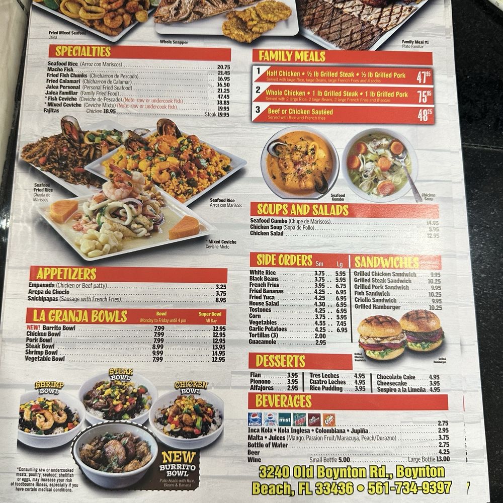 La Granja - Menu - Seafood Near Me - Boynton Beach, Florida La Granja - Menu - Seafood Near Me - Boynton Beach, Florida