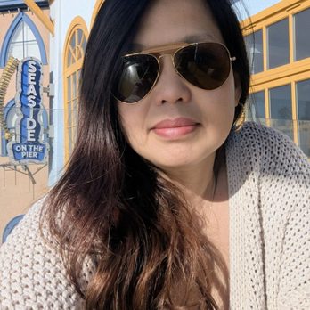 Seaside on the Pier - This is what I got when I asked the husband to take a picture of the sign behind me for Yelp. :) - New American Near Me - Santa Monica, California