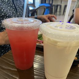Watermelon agua fresca and coconut horchata Watermelon agua fresca and coconut horchata