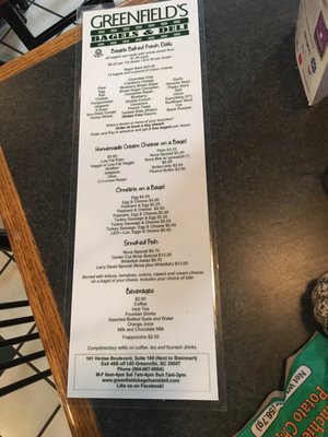 Menu photo 6 Greenfield's Bagels & Deli Greenville, SC