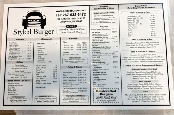Menu photo 3 Styled Burger Langhorne, PA
