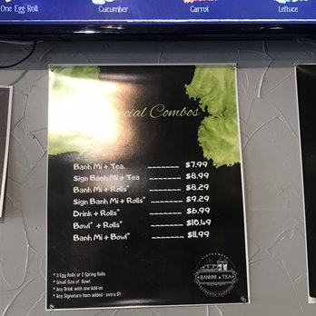 Banh Mi And Tea - Combo menu - June 2021 - Sandwiches Near Me - Houston, Texas