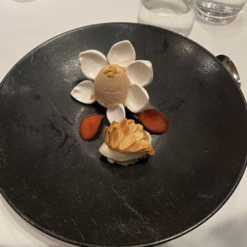 Emeril's - Magnolia in Fall - fig and almond gateau, Cinnamon mousse, spiced meringue Part of Seasonal tasting menu - New American Near Me - New Orleans, Louisiana Emeril's - Magnolia in Fall - fig and almond gateau, Cinnamon mousse, spiced meringue Part of Seasonal tasting menu - New American Near Me - New Orleans, Louisiana