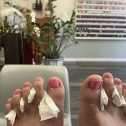 My toes, I love this color and the massage was perfection! Thank you Top nail care!