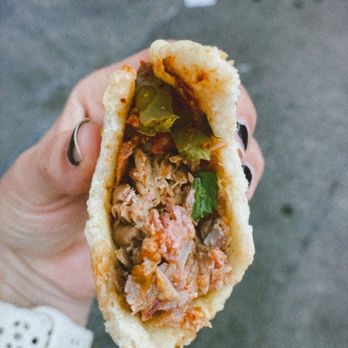 Los Cinco Puntos - Hand made Tortillas; generous filling of carnitas - Mexican Near Me - Los Angeles, California Los Cinco Puntos - Hand made Tortillas; generous filling of carnitas - Mexican Near Me - Los Angeles, California