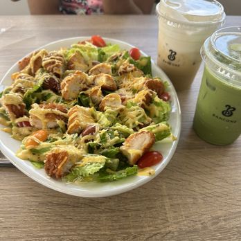Bancone - Cajun chicken salad with Einspanner and Lavender Matcha latte - Coffee & Tea Near Me - Cypress, California