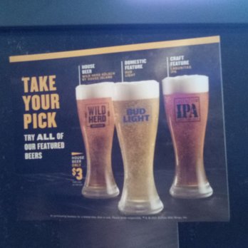 Buffalo Wild Wings - three glasses of beer - Chicken Wings Near Me - Charleston, West Virginia Buffalo Wild Wings - three glasses of beer - Chicken Wings Near Me - Charleston, West Virginia