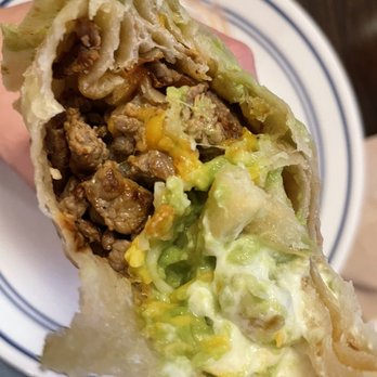 Acapela Modern Mex - Inside the California burrito with added guacamole - Tacos Near Me - La Mesa, California Acapela Modern Mex - Inside the California burrito with added guacamole - Tacos Near Me - La Mesa, California