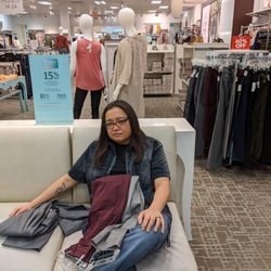 Here's a pic of me drowning in pants and the mannequins behind feeling sorry for me. But good news, seats were comfortable.