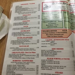 El Patio Restaurant - Menu 1st page