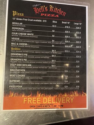 Menu photo 3 Ruffrano's Hell's Kitchen Pizza Manitou Springs, CO