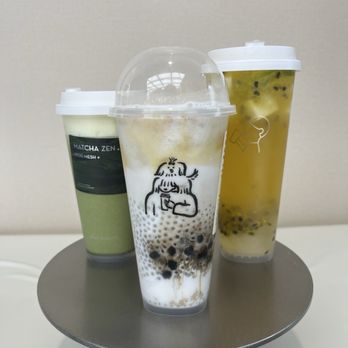 Heytea - cloud matcha latte, coconut mango boom, + passionfruit blast - Tea Rooms Near Me - Berkeley, California