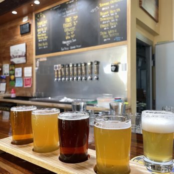 Beaverhead Brewing Company - a flight of beers - Breweries Near Me - Dillon, Montana