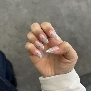 EM Beauty Nail Spa - Silver sparkly nails - Nail Salons Near Me - Millbrae, California EM Beauty Nail Spa - Silver sparkly nails - Nail Salons Near Me - Millbrae, California