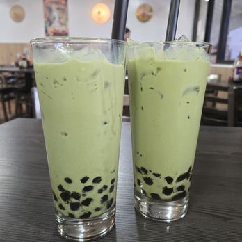 Pho Nha - Green Thai Tea with boba.. make sure you ask for boba cause I think jelly is the standard order. - Vietnamese Near Me - Hollister, California
