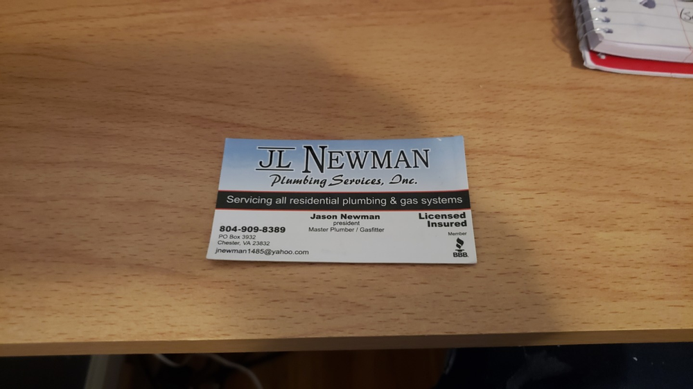 Slide of JL Newman Plumbing Services