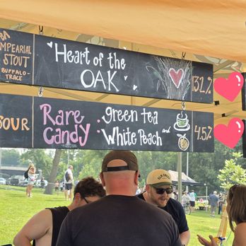 Elm Creek Brewing - My 2 tastes - Heart of the Oak Stout/ Rare Candy Green Tea White Peach - Breweries Near Me - Champlin, Minnesota
