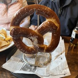 a pretzel on a plate a pretzel on a plate