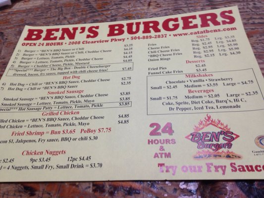 Menu photo 3 BEN'S Burgers Metairie, LA